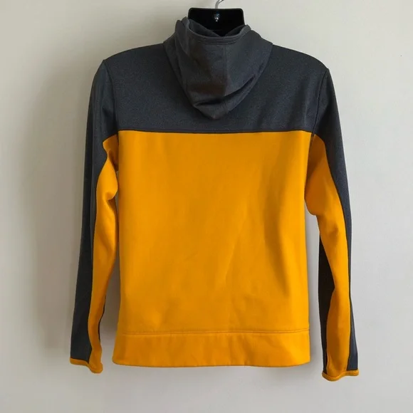 The North Face Fleece Jacket Mens Small Yellow Gray Full Zip Lightweight Outdoor
